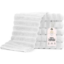 Meks Classic Turkish Towels Ctt LÜKS%100 Türk Pamuğu Keseler 6'lı Paket, Yüksek Emici ve Hızlı Kuruma, O