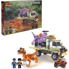 Meks Sunman Dinosaur Set Dinozorlar ve Dinozor Taşıma Aracı 3 Figürlü 366 Parça