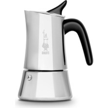 Meks Bialetti - Moon Exclusive: 4 Cups Ocak Üstü Espresso Pişirici - 170ML - Gümüş Renk - Paslanmaz Çeli