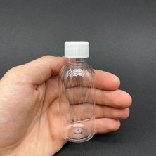 Meks 50 cc Kısa Plastik Şişe - Beyaz Kapaklı- 50ML Kapaklı Pet Şişe- x 10 Adet