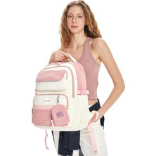 Meks Pierre Cardin Çoklu Cepli Ergonomik Çocuk Okul Sırt Çantası Pembe 07PC2824