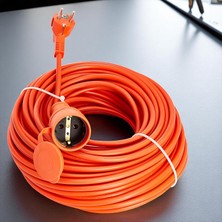Meks Cca Turuncu 3x2.5 mm 20 Metre Dış Mekan Kablo Seyyar Uzatma Kablosu Prizli Bahçe Için Suya Dayanıkl