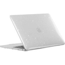 Meks Apple Macbook Air 13.6ınç M3 A3113 ile Uyumlu Kılıf Simli Ön Arka Kapak Renksiz