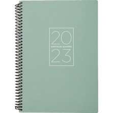 Meks Keskin Color 2023 Spiralli Haftalık Ajanda, Yeşil, 17X24