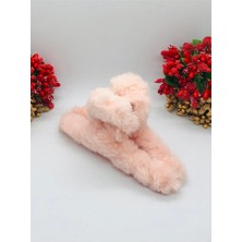Meks Yumuşak Tüylü Peluş Kıskaçlı Mandal Toka Toz Pembe Tek Ebat