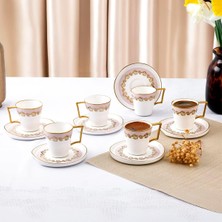 Meks Aryıldız Celestia 12 Parça 6 Kişilik Kahve Fincan Takımı 90 ml