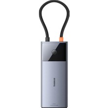 Meks Hub 6ın1 Baseus Metal Gleam 2 Serisi, Usb-C'den 2xusb 3.0 Usb-C'ye, HDMI Usb-C Pd Ethernet RJ45