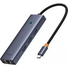 Meks Baseus Hub 6W1 Ultrajoy 6 Port (Usb-C 1 x HDMI4K @ 30 Hz + 3 x USB 3.0 + 1 x Pd + RJ45)