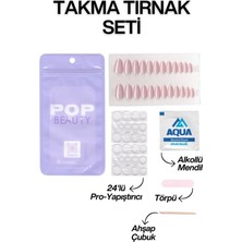 Meks Pop Beauty Kadın Takma Tırnak Seti - Zararsız Yapıştırıcı