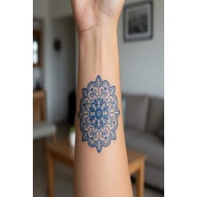 Meks Mandala Minimal Yarı Kalıcı Geçici Dövme 1 Ay Kalıcı Yapıştırma Dövme 5x5 cm