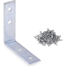 Meks BADEM10 Mobilya Dolap Köşe Bağlantı Sabitleme L Demir Gönye 55X55X15 mm (25 Adet)