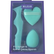 Mey İthalat Mujgan Makyaj Süngeri Eyeliner Aparatı 3 L Ü Set Yeşil