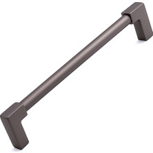 Meks Nova 224 mm Metal Füme Mobilya Kulp Çekmece Dolap Kapak Kolu Kulpu Kulpları Modern Dayanıklı Tasarı