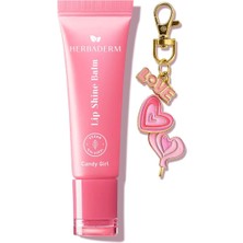 Mey İthalat Herbaderm Parlatıcı, Dolgunlaştırıcı, Onarıcı Vegan Dudak Balmı, Anahtarlık Hediyeli, Tatlı Şeker Aromalı 10 ml