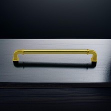 Meks Alfa Metal Mat Gold Altın Kulp 224 mm Mobilya Çekmece Mutfak Dolabı Dolap Kapak Kulpları Kulb Kulpu