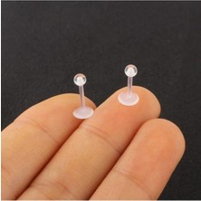 Mey İthalat Akrilik Şeffaf Bioplast Piercing- 8mm, Şeffaf