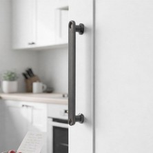Meks Lüx Özen Metal Mat Skoç Füme Çekmece Kulp 160 mm Modern Dolap Kapak Kulpu Şık Dayanıklı Tasarım