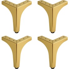 Meks Dekor 17 cm Gold Altın 4 Adet Set Metal Mobilya Ayağı Dayanıklı Ayak Tasarım Koltuk Sehpa Tv Ünites