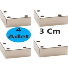Meks Solon 4 Adet Üçgen, Masa, Dolap Piramit Mobilya Ayağı 3 cm Beyaz