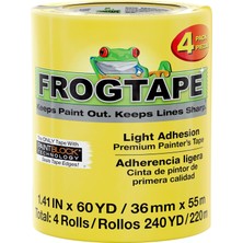 Meks Frogtape 240662 Hassas Yüzey Boyacı Bandı, Boya Bloklu, 3,6 cm Genişlik, Sarı, 4 Rulo