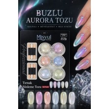 Ocean Misyul Buzlu Aurora Tozu Seti Kuzey Işıkları Efektli Kristal Nail Art Tırnak Süsleme Tozu 6'lı