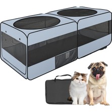 Meks Köpekler ve Kediler Için 2'si 1 Arada Katlanabilir Evcil Hayvan Oyun Parkı, Yıkanabilir Pet Pee Ped