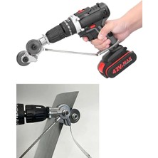 Meks Depolife Şarjlı Matkaplar Için Metal Plaka ve Sac Kesme Aparatı Açılı Oval Çatı Sacı Hızlı Kesici