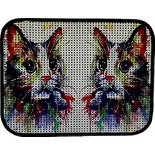 Meks Miapet Elekli Desenli Kedi Tuvalet Önü Paspası 60 x 45 cm Gökkuşağı