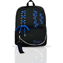 Meks Louisiana Polo Laptop Bölmeli Okul Çantası Siyah Mavi 1141