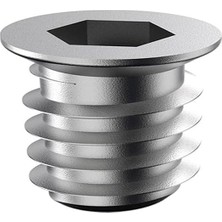 Meks BADEM10 Metal Düz Dişli Dübel Ahşap Dübeli M8 10X12 Diş Çinko Mobilya Bağlantı Ünite Birleştirme (5