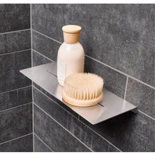 Meks Deltahome Paslanmaz Çelik 28CM Banyo Rafı Duş Rafı - Vi̇dali Montaj - Inox