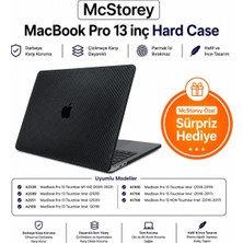 Meks Mcstorey Macbook Pro 13 Karbon Fiber Desenli Kılıf A1706 A1708 A1989 A2159 A2251 A2289 A2338 M1 M2