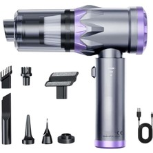 Meks Aee® Kablosuz Güçlü Araç Süpürgesi ve Hava Üfleyici | 20000PA Turbo Vakum Gücü | 3 Kademeli Fırçası