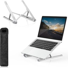 Meks Bix Saiji X2 Taşıma Çantalı Alüminyum Notebook Laptop Standı Gümüş