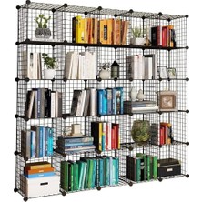 Meks 25 Bölmeli Metal Portatif Kitaplık Raf Dolap Organizer