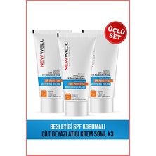 Mey İthalat New Well 3 Adet Besleyici Spf Korumalı Cilt Beyazlatıcı Krem 50ML, T1000024