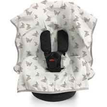Meks Deux Lapins% 100 Pamuk Oto Koltuk & Müslin Puset Örtüsü-Iconıque Lapin OTOKLF1001