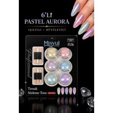 Ocean Misyul 6'lı Pastel Aurora Tozu Seti Inci Parlaklığında Soft Yansımalı Nail Art Tırnak Süsleme Tozu