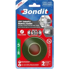 Meks BADEM10 Bondit Çift Taraflı Montaj Bandı 20 mm x 1.5 Metre (BNMD2015)