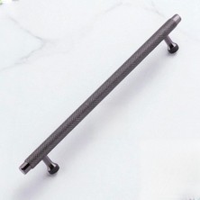 Meks Martin Füme Metal Kulp 224 mm Mobilya Çekmece Mutfak Dolabı Dolap Modern Kapak Kulpları Grip Desen