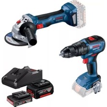 Meks Bosch Gws 180-LI Akülü Taşlama Makinesi + Gsb 18V-50 Akülü Darbeli Delme Vidalama Makinesi (18 Volt