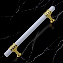 Meks Eylül Mobilya Mutfak Dolabı Çekmece Dolap Kulpları Kapak Kulpu Kulbu Beyaz Altın 160 mm Metal Kulp