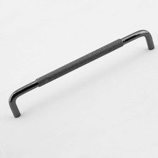 Meks Tırtıklı Füme Metal Kulp 320 mm 32 cm Mobilya Çekmece Dolap Dolabı Modern Kapak Kulpları