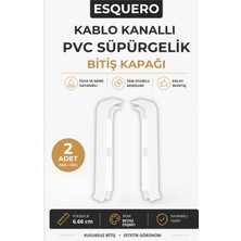 AGK Esquero Kablo Kanallı PVC Süpürgelik Sağ Sol Bitiş Kapağı Beyaz ESQ601 2 Adet