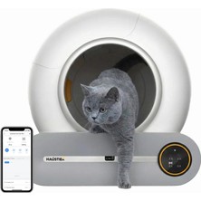 Meks Haustier BF01 Akıllı Otomatik Kedi Tuvaleti, Uzaktan Kontrol, 65LT Hazne, 9lt Çöp Haznesi-Uv Kötü K