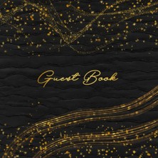 Meks Independently Published Guest Book: Golden Glitter Black Elegant Cover Book Design, Memory Journal