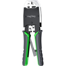 Meks Veggieg RJ45 RJ11 RJ12 Jack Çakma Pensesi 6p/8p Ağ ve Telefon Kablosu Jak Kesme Soyma Sıkma Aleti