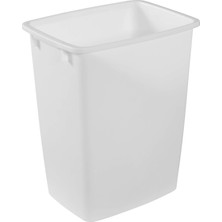 Meks Rubbermaid Küçük Mutfak Banyo Çöp Kovası, Lavabo Altı Çöp Sepeti, Plastik, Beyaz, 9 Galon