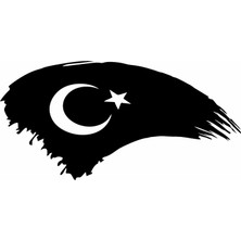 Meks Sticker Usta Türk Bayrağı Araba Oto Motosiklet Karavan 4x4 Sticker 00786 Siyah 12X6 cm