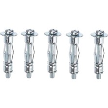 Meks BADEM10 Çelik Alçıpan ve Boşluk Dübel Frt Tuğla Duvar Bims Paraşüt Dübeli 4X46 Metal 5 Adet